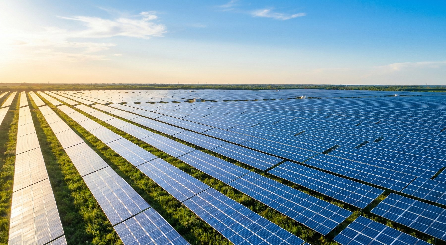 Solar energy plant representing renewable energy asset tokenization