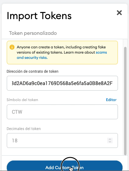 MetaMask - Importar Token